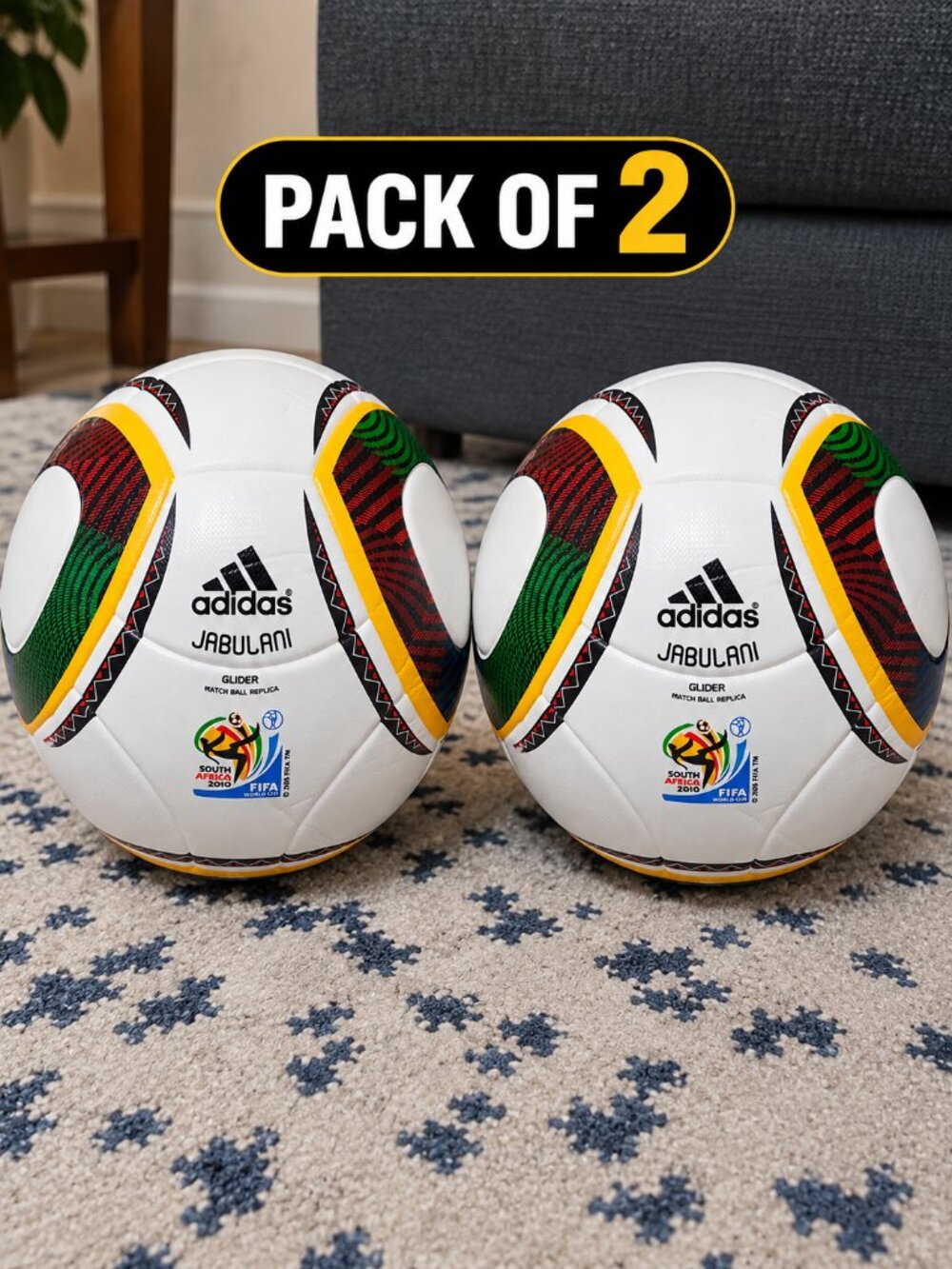 Adidas Jabulani Official Match Ball Size 5 FIFA World Cup 2010 Pack of 2